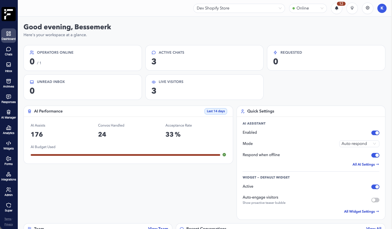 Humagician operator dashboard